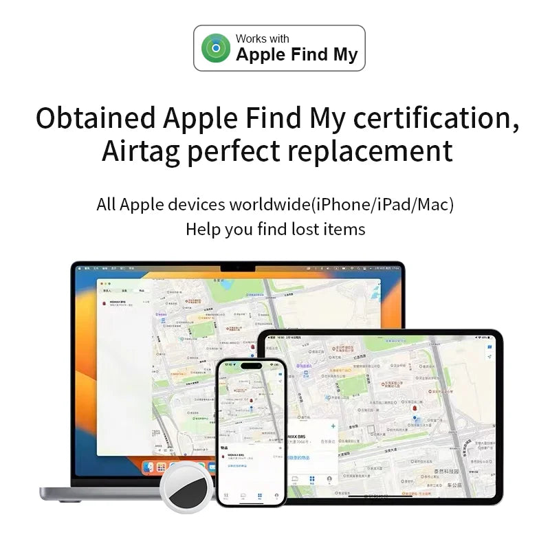 Security Bluetooth GPS Tag Based on iphone Find My app Anti-lose Tracker Sound Locate Message Reminder Alarm Key Finder
